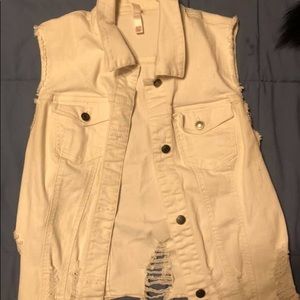 Xhilaration White Demin Vest